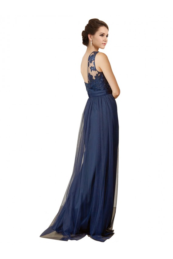 Tulle One Shoulder A-Line Dark Navy Bridesmaid Dress Manchester