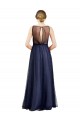 Tulle Boat Neck Keyhole Back A-Line Burgundy Semi Formal Evening Dress / Bridesmaid Dress Manchester
