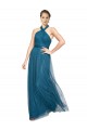 Tulle High Neck Open Back A-Line Teal Green Bridesmaid Dress Manchester