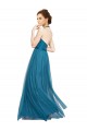 Tulle High Neck Open Back A-Line Teal Green Bridesmaid Dress Manchester