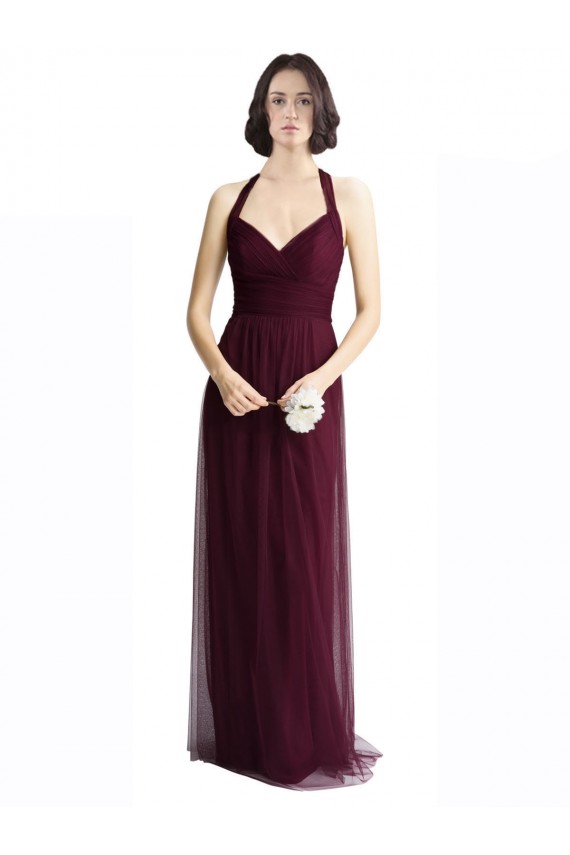 Tulle V-Neck Keyhole Back A-Line Red Bridesmaid Dress / Evening Dress Manchester