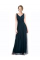 Tulle V-Neck A-Line Blue Bridesmaid Dress Manchester