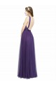 Tulle Bateau Neck Low Back A-Line Purple Bridesmaid Dress Manchester