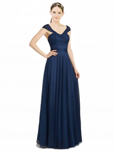 Tulle Sweetheart Low Back A-Line Dark Navy Bridesmaid Dress Manchester