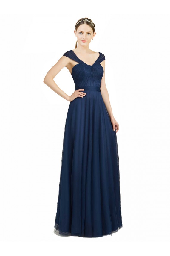 Tulle Sweetheart Low Back A-Line Dark Navy Bridesmaid Dress Manchester