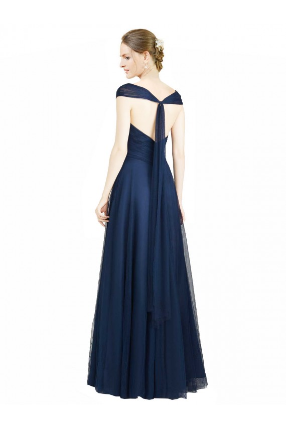Tulle Sweetheart Low Back A-Line Dark Navy Bridesmaid Dress Manchester