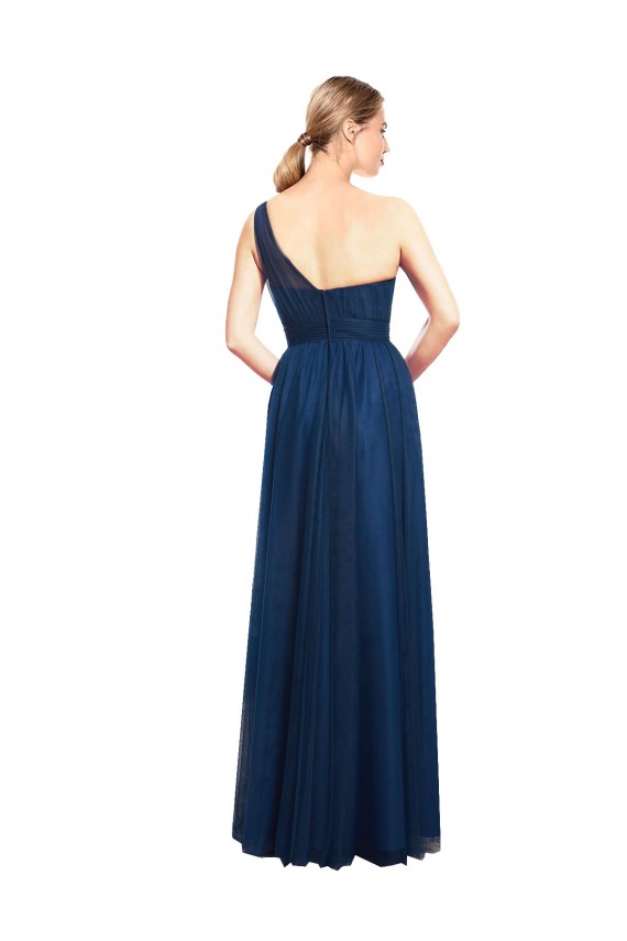 Tulle One Shoulder A-Line Black Bridesmaid Dress / Evening Dress Manchester