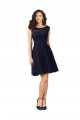 Tulle & Lace Bateau Neck V-Back A-Line Dark Navy Bridesmaid Dress Manchester