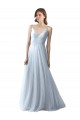 Soft Tulle V-Neck A-Line Light Sky Blue Bridesmaid Dress Manchester