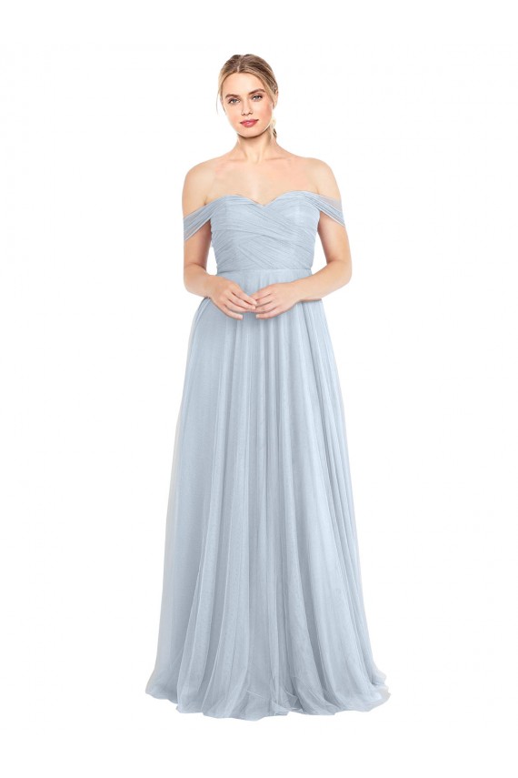 Tulle Strapless A-Line Light Sky Blue Evening Dress / Bridesmaid Dress Manchester