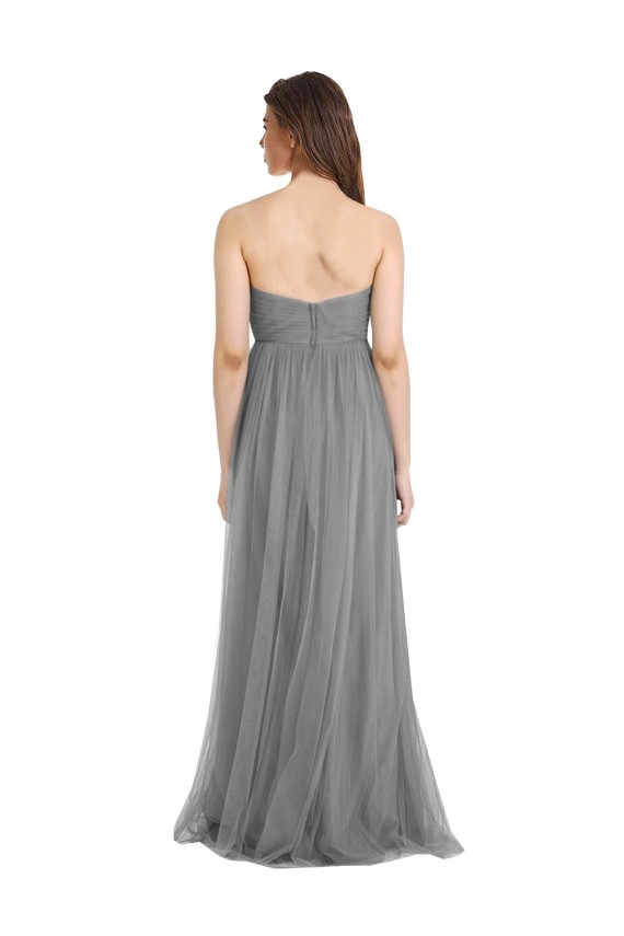 Tulle Sweetheart A-Line Slate Grey Bridesmaid Gown Manchester