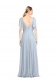 Tulle V-Neck V-Back A-Line Light Sky Blue Bridesmaid Dress / Evening Dress Manchester