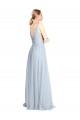 Tulle V-Neck V-Back A-Line Light Sky Blue Bridesmaid Dress Manchester