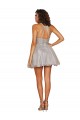 Tulle Halter Neck Open Back A-Line Silver Bridesmaid Dress Manchester