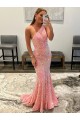 Velvet Sequin One Shoulder Sheath Pink Prom Dress Manchester