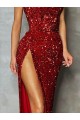 Velvet Sequin Strapless Sheath Burgundy Prom Dress / Evening Dress Manchester