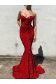 Velvet Sequin Sweetheart Mermaid Burgundy Prom Dress / Evening Gown Manchester