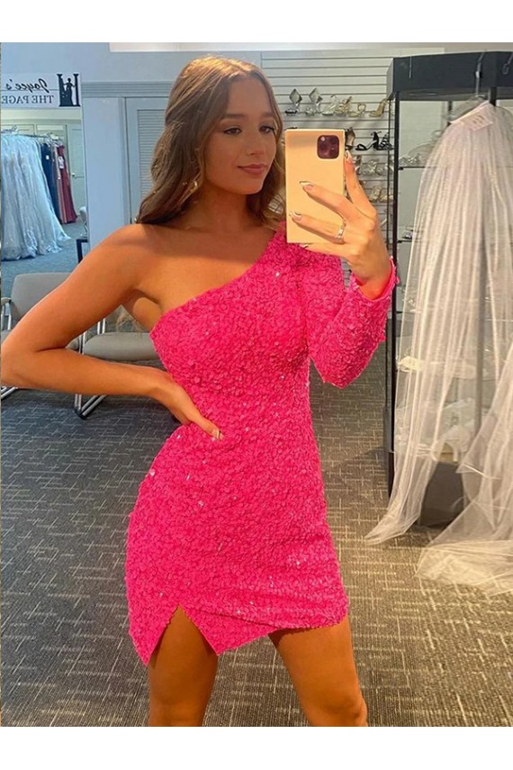 Velvet Sequin One Shoulder Sheath Prom Dress / Evening Dress Manchester