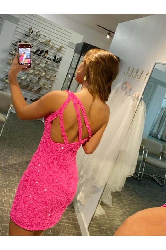 Velvet Sequin One Shoulder Sheath Evening Gown Manchester