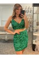 Velvet Sequin V-Neck Sheath Shamrock Green Formal Dress Manchester