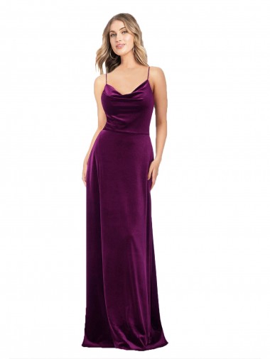 Stretch Velvet V-Neck Open Back A-Line Grape Formal Evening Gown / Prom Dress / Bridesmaid Dress Manchester