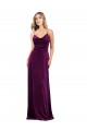 Stretch Velvet V-Neck Open Back A-Line Grape Formal Evening Gown / Prom Dress / Bridesmaid Dress Manchester