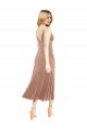 Stretch Velvet V-Neck V-Back A-Line Pink Prom Dress / Bridesmaid Dress Manchester