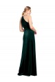 Stretch Velvet Jewel Neck Keyhole Back A-Line Dark Green Prom Dress / Bridesmaid Dress Manchester