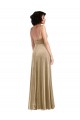 Stretch Velvet Square Neck Low Back A-Line Champagne Formal Evening Gown / Prom Dress / Bridesmaid Dress Manchester
