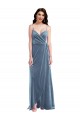 Stretch Velvet Sweetheart Low Back A-Line Dusty Blue Semi Formal Evening Dress / Prom Dress / Bridesmaid Dress Manchester