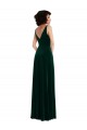 Stretch Velvet V-Neck V-Back A-Line Dark Green Bridesmaid Dress / Evening Dress Manchester