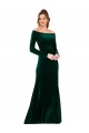 Stretch Velvet Off the Shoulder Sheath Dark Green Formal Evening Gown / Prom Dress / Bridesmaid Dress Manchester