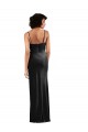 Stretch Velvet Cowl Neck Low Back Column Black Black Tie Evening Gown / Prom Dress / Bridesmaid Dress Manchester