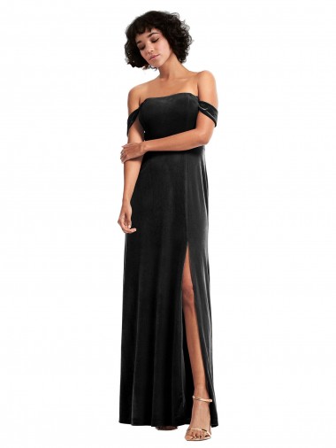 Stretch Velvet Strapless A-Line Black Formal Evening Gown / Prom Dress / Bridesmaid Dress Manchester