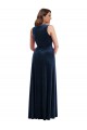 Stretch Velvet V-Neck Sheath Dark Navy Formal Plus Size Evening Gown / Prom Dress / Bridesmaid Dress Manchester