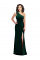 Stretch Velvet One Shoulder Trumpet Dark Green Black Tie Prom Dress / Bridesmaid Dress Manchester