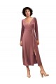 Stretch Velvet V-Neck A-Line Cinnamon Rose Black Tie Prom Dress / Bridesmaid Dress Manchester