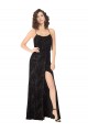 Floral Velvet & Stretch Velvet Cowl Neck Open Back A-Line Black Bridesmaid Dress Manchester