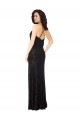 Floral Velvet & Stretch Velvet Cowl Neck Open Back A-Line Black Bridesmaid Dress Manchester