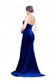Stretch Velvet Strapless Low Back Mermaid Royal Blue Formal Evening Gown / Prom Dress / Bridesmaid Dress Manchester