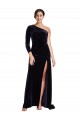 Stretch Velvet One Shoulder A-Line Dark Navy Formal Evening Gown / Prom Dress / Bridesmaid Dress Manchester