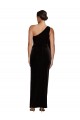 Stretch Velvet One Shoulder Sheath Black Formal Evening Gown / Prom Dress / Bridesmaid Dress Manchester