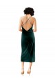 Stretch Velvet Cowl Neck Open Back Sheath Dark Green Formal Dress / Bridesmaid Dress Manchester